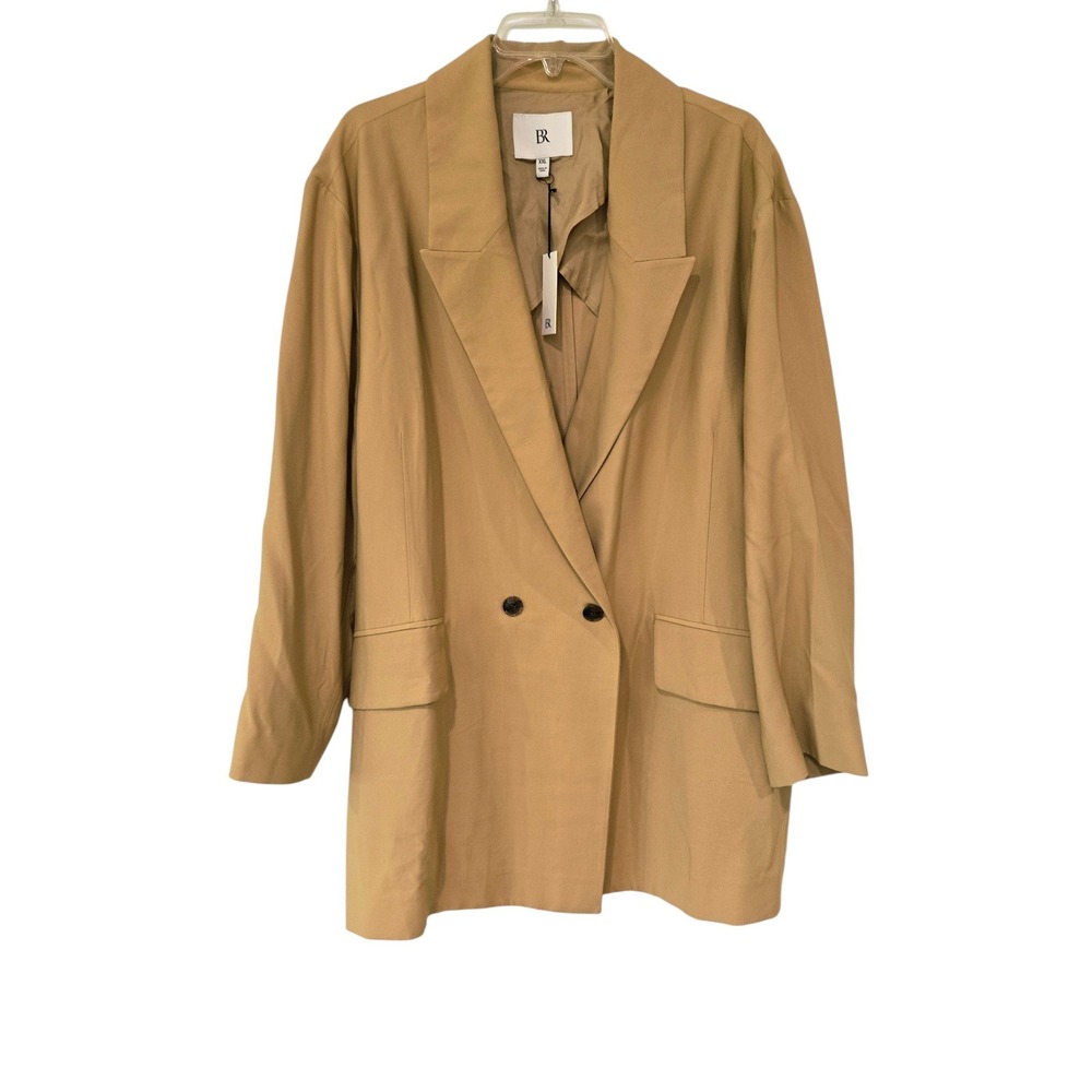 Banana Republic Womens XXL Double Breasted Jacket Oversized Camel Mid Length NWT